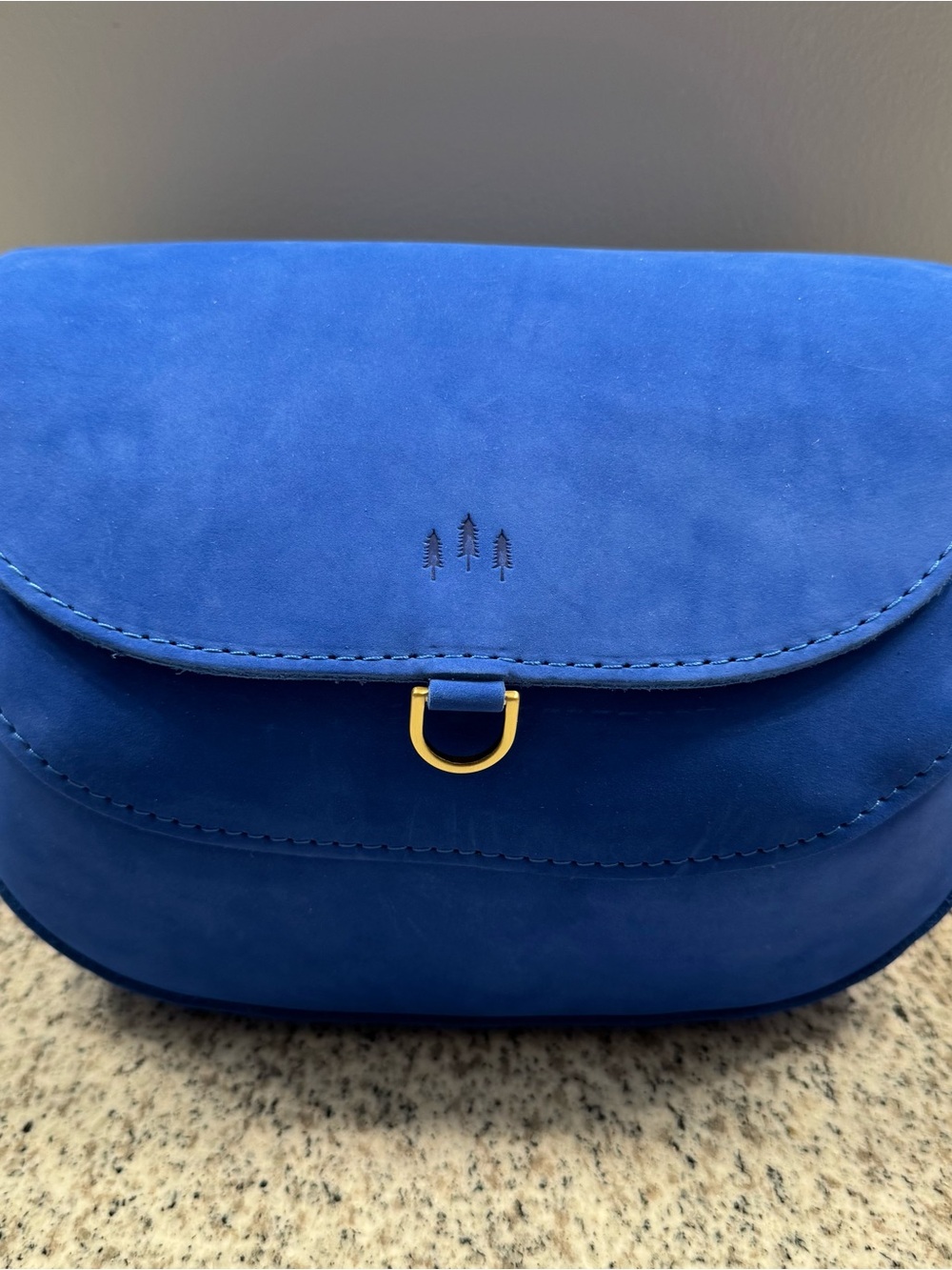 Portland Leather Blue Joy Large Monaco Crossbody - Picture 2 of 8